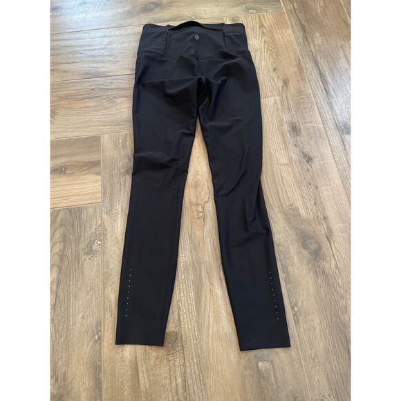 Lululemon Zoned In Tight Womens Size 8 Black 27”  Running Breathable Reflective - Picture 3 of 6